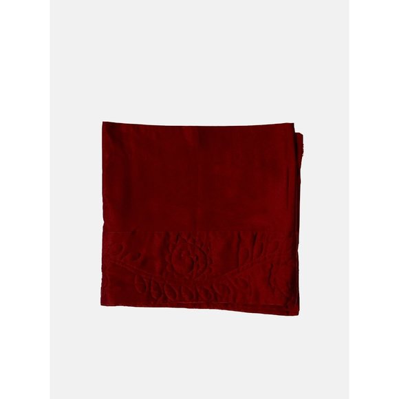 J.C. Penney Designer Satin Valance Short Curtain Burgundy Maroon Red Embroidered - Picture 5 of 6